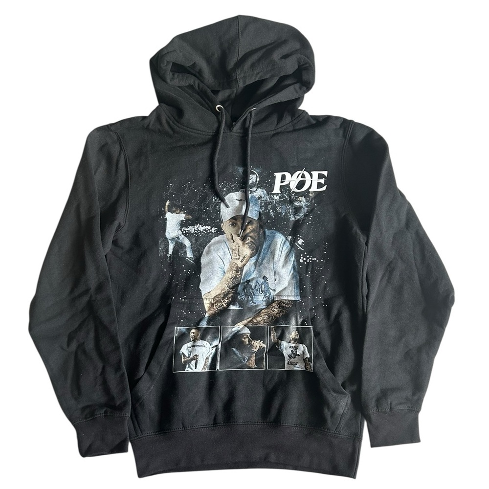POE Rapper Graphic Hoodie Black Lane Seven Size Small Hip Hop‎ Streetwear